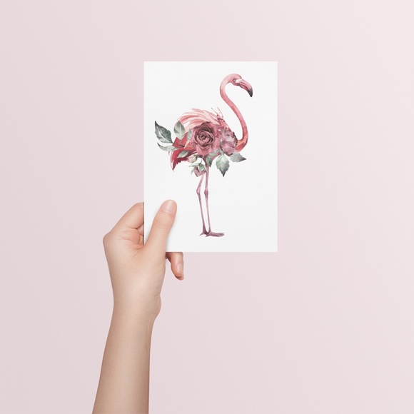 Watercolor Tropical Flamingo Wall Art Poster Print UNFRAMED - Picture 9 of 17